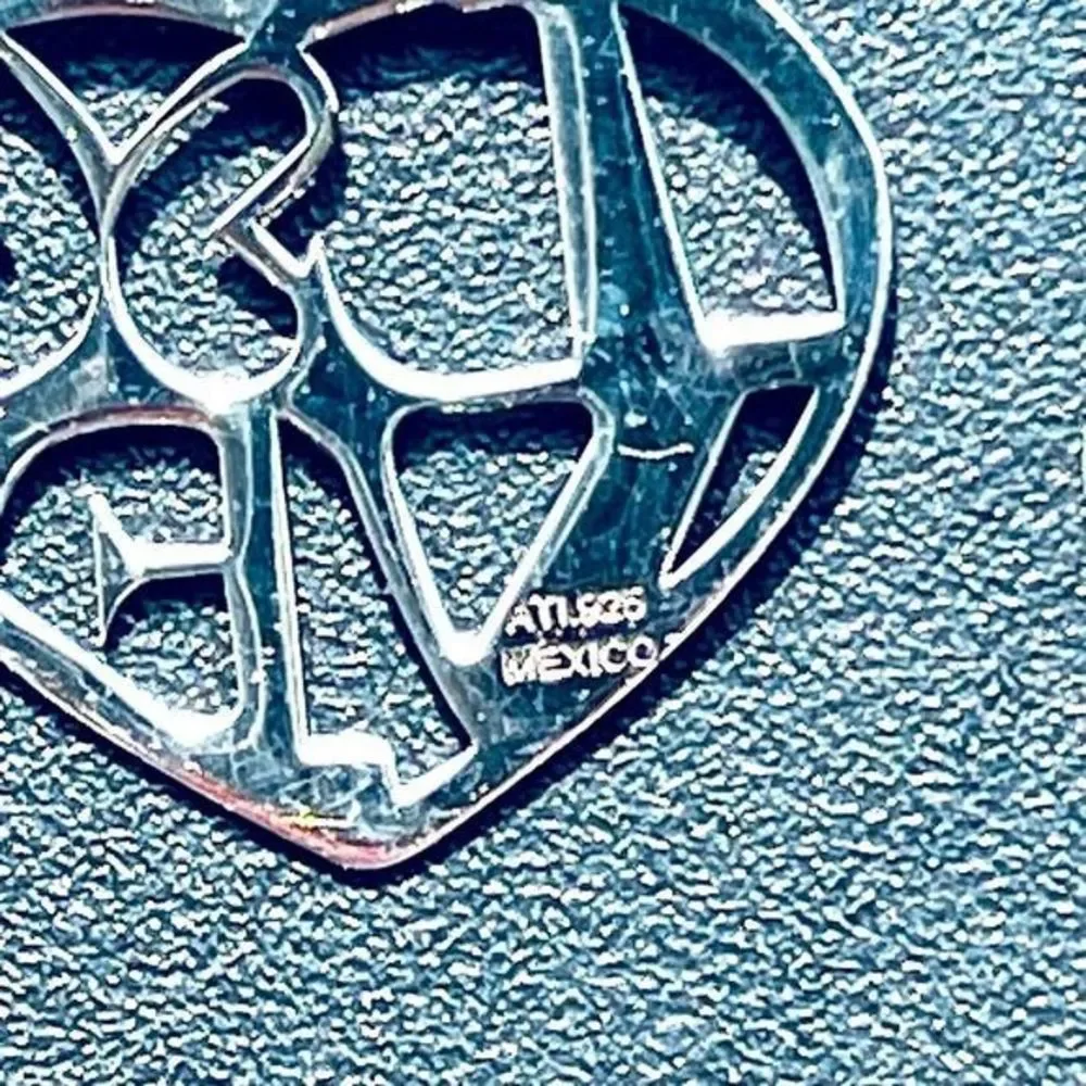 Sterling Silver Love in‎ Heart Butterfly Hook Earrings ATI 925 Mexico Stamped